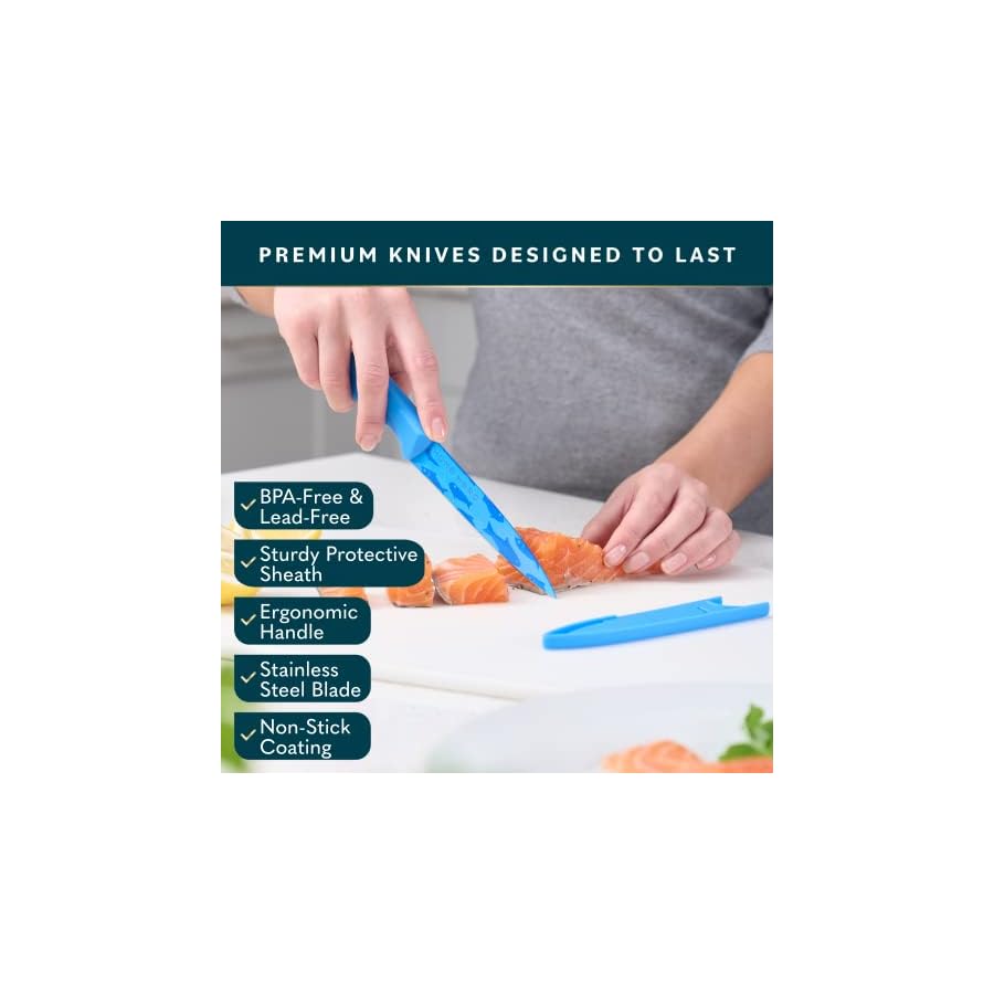 Home-Hero-Rainbow-Knife-Set-Kitchen-Knife-Set-11-pcs-Knives-Set-for-Kitchen-Kitchen-Knife-Sets-Knife-with-Sheath-Butcher-Knife-Set-Colorful-Knife-Set-Cooking-Knife-Set-Cutting-Knifes-Set Home Hero Kitchen Knife Set with Sheath Covers - High Carbon Stainless Steel Kitchen Knives with Ergonomic Handles & Ceramic Coating, Nonstick Ceramic Knife Set with Chef Knife (11 Pcs - Rainbow)