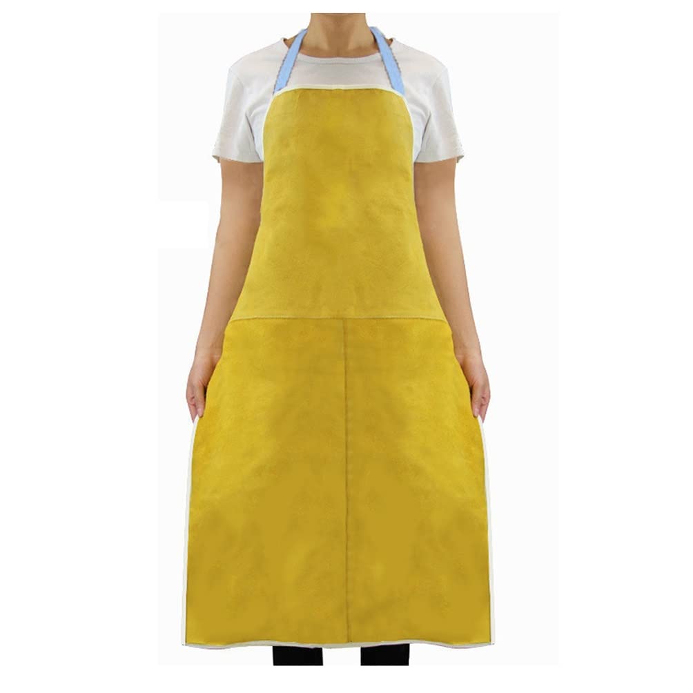 Saldatore Grembiule Grembiule di Saldatura in Pelle di Vacchetta, Grembiule in Pelle Ignifugo della Fiamma Resistente al Calore, Grembiule da Lavoro in Carpenteria Fabbro Workshop