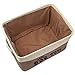 PET ARTIST Dog Toy Basket, Collapsible Dog Toy Bin Box with Comfortable Handles, Large Pet Toy Storage Organizer for Accessories, Toys, Coat & Clothing, Blanket & Leash, Brown, 15