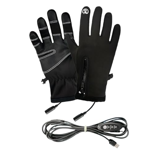 Guantes calefactores eléctricos, guantes de invierno calefactores USB con compatibilidad con pantalla táctil, mitones calefactores de 3 niveles para mujer, hombre, multiactividad, viajes, deportes al