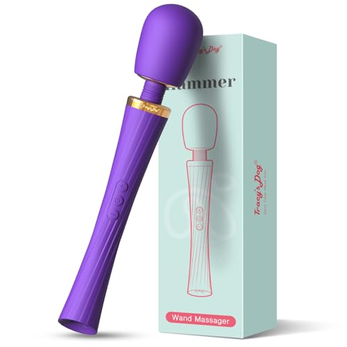 Tracys Dog Vibrator Sex Toys Cordless Handheld Powerful Wand Massager with 5 Modes & 3 Speeds Clitoral Stimulator Quiet Waterproof & Rechargeable Adult Toy Women Partner Play Sex Games