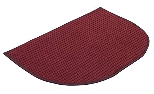 Image of Kuber Industries D-Shape Durable Microfiber Door Mat, Heavy Duty Doormat,(Set of 2, 14'' x 23'', Maroon & Brown)-KUBMART12199