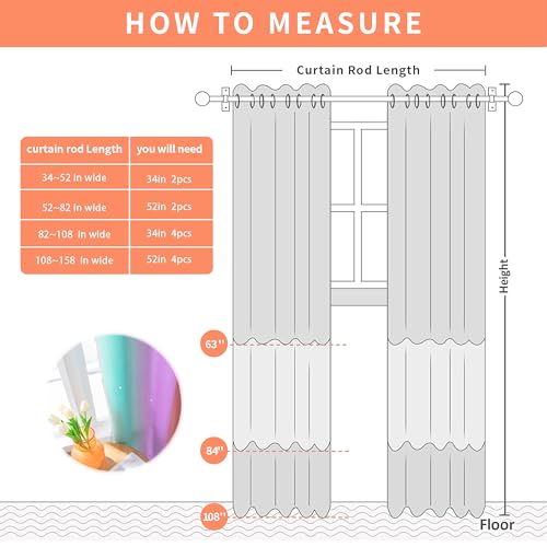 Image of XiDi Curtains for Girls Bedroom 2 Panel Set, Thermal Insulated Window Ombre Panels, Rainbow Pink Drapes for Kids Room Unicorn Wall Decals, Black Out Curtains 63 Inch Long Pink /Purple /Green 52 X 63