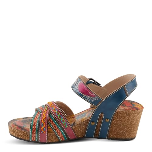 Spring Step L'Artiste Women's BOSQUET - Hand-Painted Wedge Sandals for Artistic Comfort2