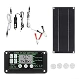 Besshepplo 600 W Solarmodul-Set mit 100 A Laderegler, monokristalline Zellen für den Außenbereich, Wohnmobil, Boot, Anhänger, Landwirtschaft und netzunabhängige Anwendungen, Schwarz