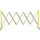 The Workplace Depot Expandable Metal Safety Barrier – 240mm to 2700mm Concertina Design, Robust Steel, High-Visibility Yellow & Black, Ideal for Pedestrian & Traffic Management
