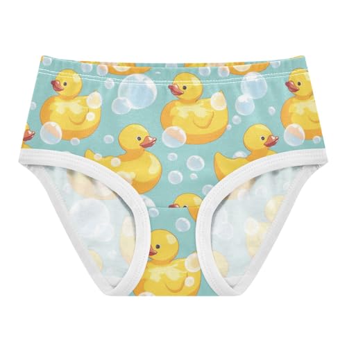 Wusikd Rubber Ducks Girls' Underwear Cotton Bubbles Girls Briefs Soft Toddler Underwear 2T