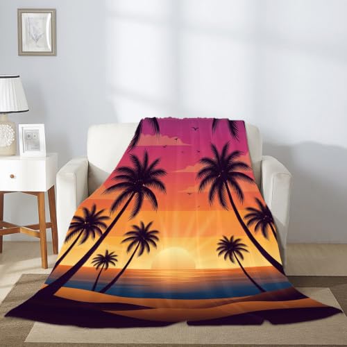 Couverture pelucheuse compacte évadez-vous sous les palmiers avec ce plaid océan violet - 7
