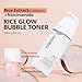 Rice Glow Bubble Toner 3.38 fl oz - Hydrating Milky Toner for Sensitive and Dry Skin, with Niacinamide and Rice Extract to Support Radiant Skin, Easy-to-Carry Size for Daily Korean Skincare Routine