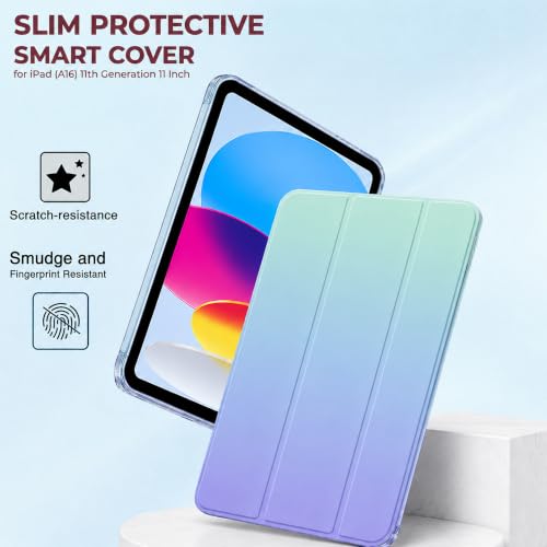 Image of MOCA Case for iPad (A16) 11th Generation 11 Inch 2025 10th Generation 2022 iPad 10.9 Inch Slim Stand Hard Shell Back Protective Smart Cover for 10.9 inch iPad 10th Gen 2022 Release A2696 A2757 A2777