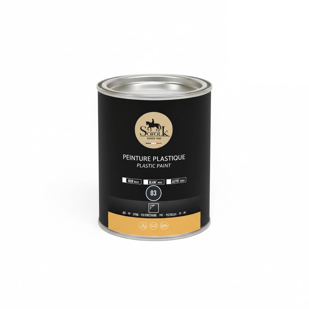SOFOLK Peinture Plastique Haute résistance pour Auto, Tableau de Bord, Garnitures de Porte, Pare-Choc - 250ml (03-ANTHRACITE, MAT)