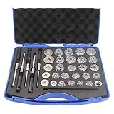 LZWCOWMOO 34-Piece Valve Seat Reamer & Grinding Tool Set | 22–38mm | High-Precision Repair Kit with Storage Box