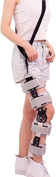 Hinged Knee Brace Support for Protection Orthopedic Hinged Knee Brace Support Adjustable Knee Joint Splint ROM Knee Orthosis Immobilizer Stabilizer Post-Op Arthritis Ligament Injury Protector