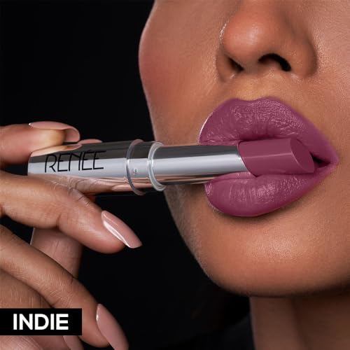 Image of RENEE Matte Lock Lipstick - Indie, Moisturizing, Long Lasting & Weightless Formula, Intense Color Pay Off with Ultra-Matte Finish, Enriched with Avocado oil, Vitamin E, D & Beta-Carotene, 3.5 Gm
