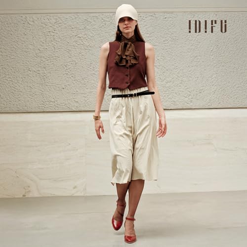 Image of IDIFU IN3 Closed Toe Chunky High Heels Comfortable Dress Shoes for Women