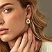 QJLE 6 Pairs Chunky Gold Earrings for Women Geometric Knot Statement Drop Dangle Earrings Two Tone Gold Hoops Earrings for Women Trendy Jewelry