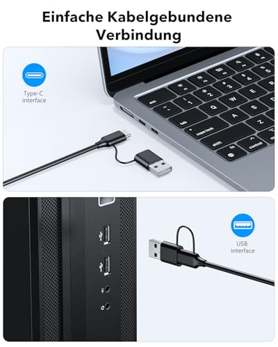 OMOTON Beleuchtete Kabel Tastatur für Senioren, Kinder, Sehbehinderte – Ansicht 4