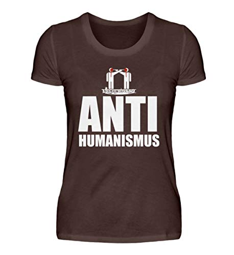 T-shirt haut de gamme femme marron S fini les hauts sans style