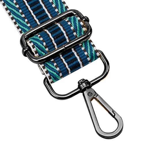 Image of ZOOEASS Nickel Buckles Wide Shoulder Strap Adjustable Replacement Belt Gun Buckles Guitar Style Crossbody Bag Strap