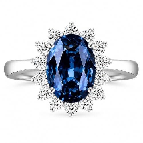 Image of Moissanite Engagement Rings Wedding Ring D Color VVS1 Round Cut S925 Sterling Silver Plated 18K White Gold Promise Rings for Women
