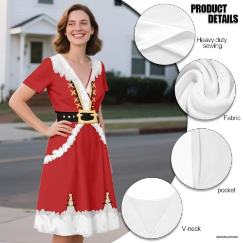 Image of Women's Summer Dresses Short Sleeve Formal Dresses with Pockets | Lightweight polyester fabric delivers cool airflow during hot summer outdoor activities