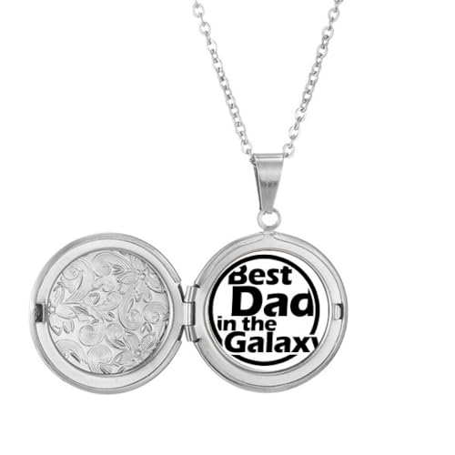 Médaillon Best Dad in The Galaxy gravé pour la fête des pères