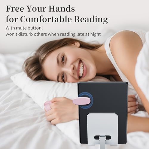 Image of Finger Ring Kindle Page Turner Remote, Rechargeable Wireless Clicker for Kindle Paperwhite, E-Readers & Camera, Perfect for Hands-Free Reading Anywhere, Bed, Treadmill Reading (Pink)
