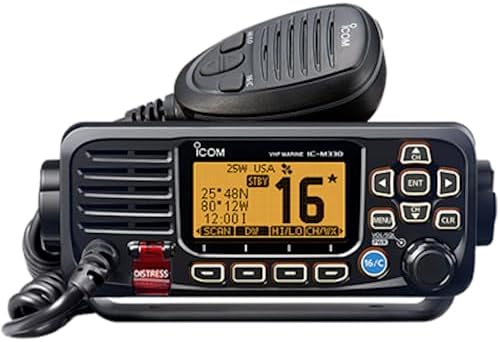 ICOM M330G Black Compact VHF Marine Radio With Built-in GPS & External Antenna