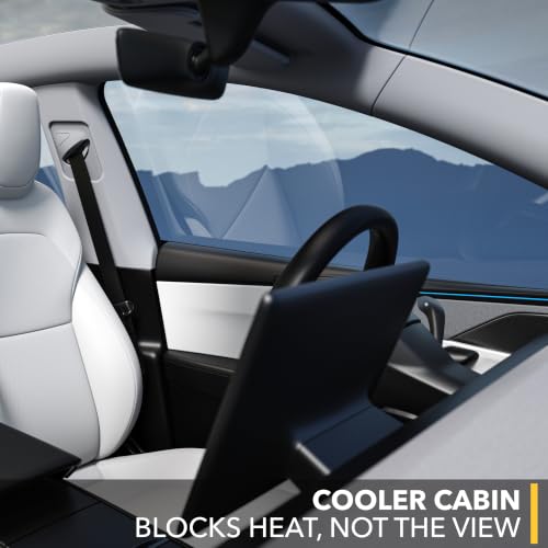 Image of TWRAPS Front Doors Window Tint for Tesla Model Y Juniper 2026, Dark Smoke | Nano Ceramic IR Film Blocks 99% Harmful UV Light, Rejects 50% Heat, Precut Kit Accessory