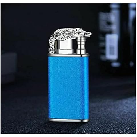 Deysen Magic Double Flame Lighter, Dual Arc Lighter Jet Flame Refillable, Crocodile Lighter, Lighter Outdoor Windproof Lighter Dual Arc Lighter Electric Lighters (Blue) Cover