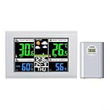 Wetterstation Außensensor mit Funkanzeige Vorhersage Temperatur Luftfeuchtigkeit...