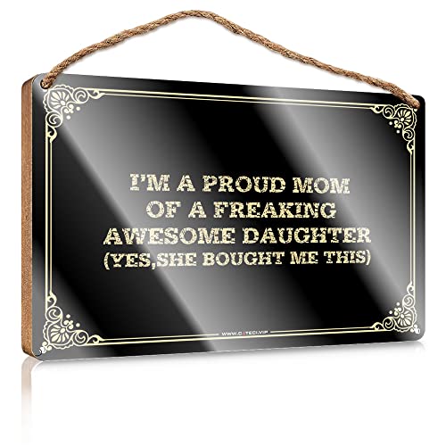 KELVORX �o�X���[���E�H�[���E�b�h�T�C�� I'M A Proud Mom Of A Freaking Awesome Daughter(Yes, She Bought Me This) �ؐ��Ŕ� �ʔ����o�X���[�������T�C�� �ؐ��݂艺��(15X28c
