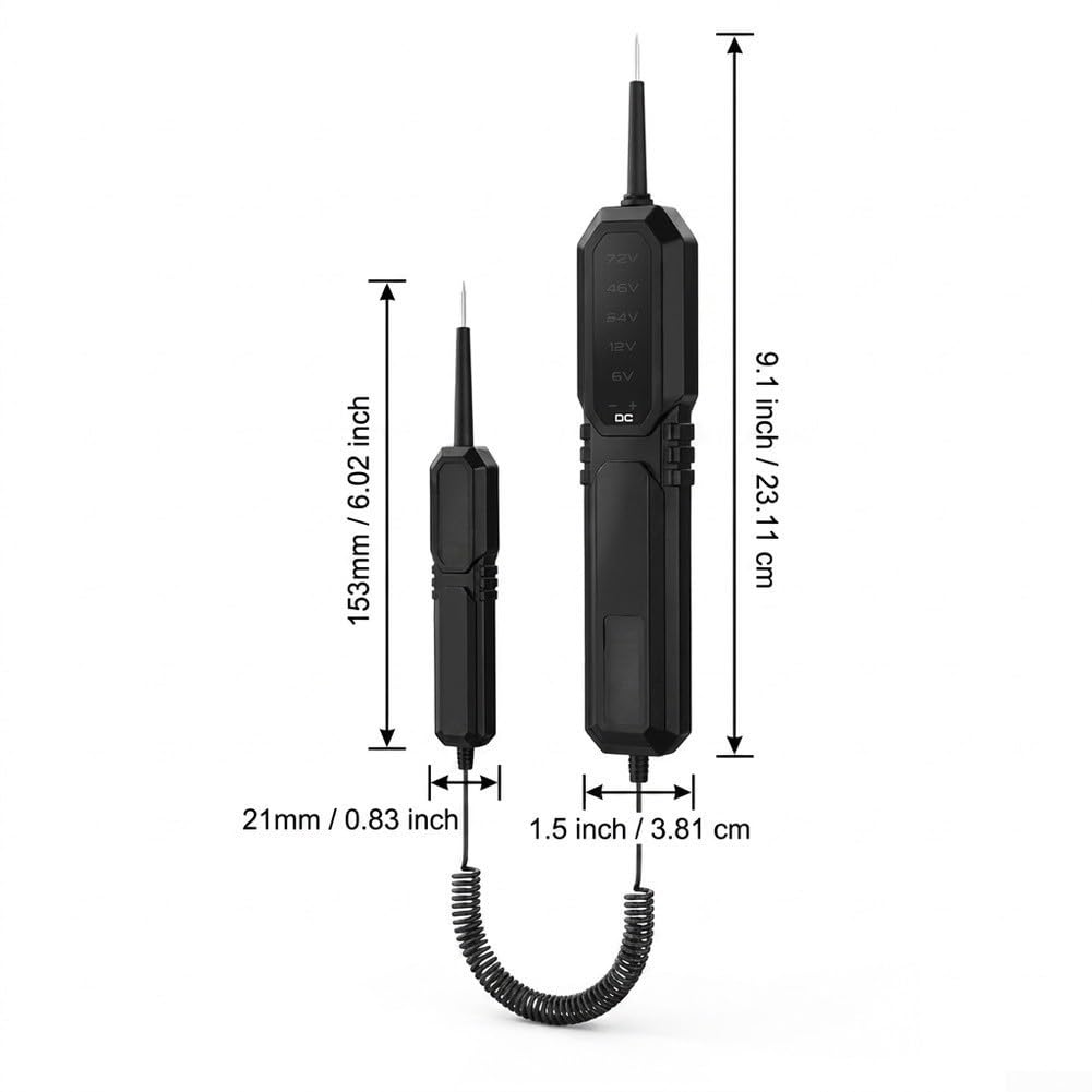 Comprobador de voltaje para coche, 12 V/24 V, indicador LED, luz de prueba