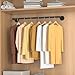 2 Pack Wall Mounted Clothes Rack, Black Industrial Pipe Clothing Rack 38.4IN,Heavy Duty Iron Garment Rack Bar For Closet,Laundry Room, Multi Purpose Hanging Rod