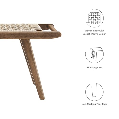 Modway Saoirse 47 Walnut Rope Bench
