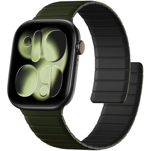 SNBLK Magnetic Band Compatible with Apple Watch Bands for Men 44mm 45mm 46mm 49mm 42mm 41mm 40mm 38mm Women, Secure Silicone Sport Loop Magnet Strap for iWatch Ultra 3 2 1 SE Series 11 10 9