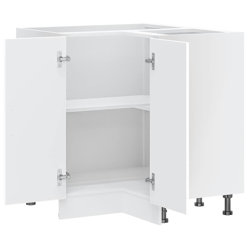 Lucca - Mobiletto angolare da cucina in legno, 75,5 x 75,5 x 81,5 cm, con piedini regolabili, spazio per armadio da cucina, dispensa, cassettiera, ideale come mobile salvaspazio