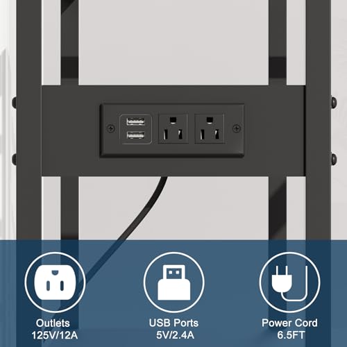 Image of Urban Deco 40 Gallon Fish Tank Stand with Power Outlets, 660LBS Capacity Aquarium Stand, Metal Fish Tank Stand Dual-Layer Design Terrarium Stand, Black