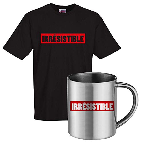 Tee shirt noir et mug inox le pack de qualite humoristique