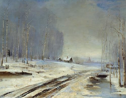 Pintura al óleo clásica de Savrasov mar de barro para decoración de hogar 60x90cm