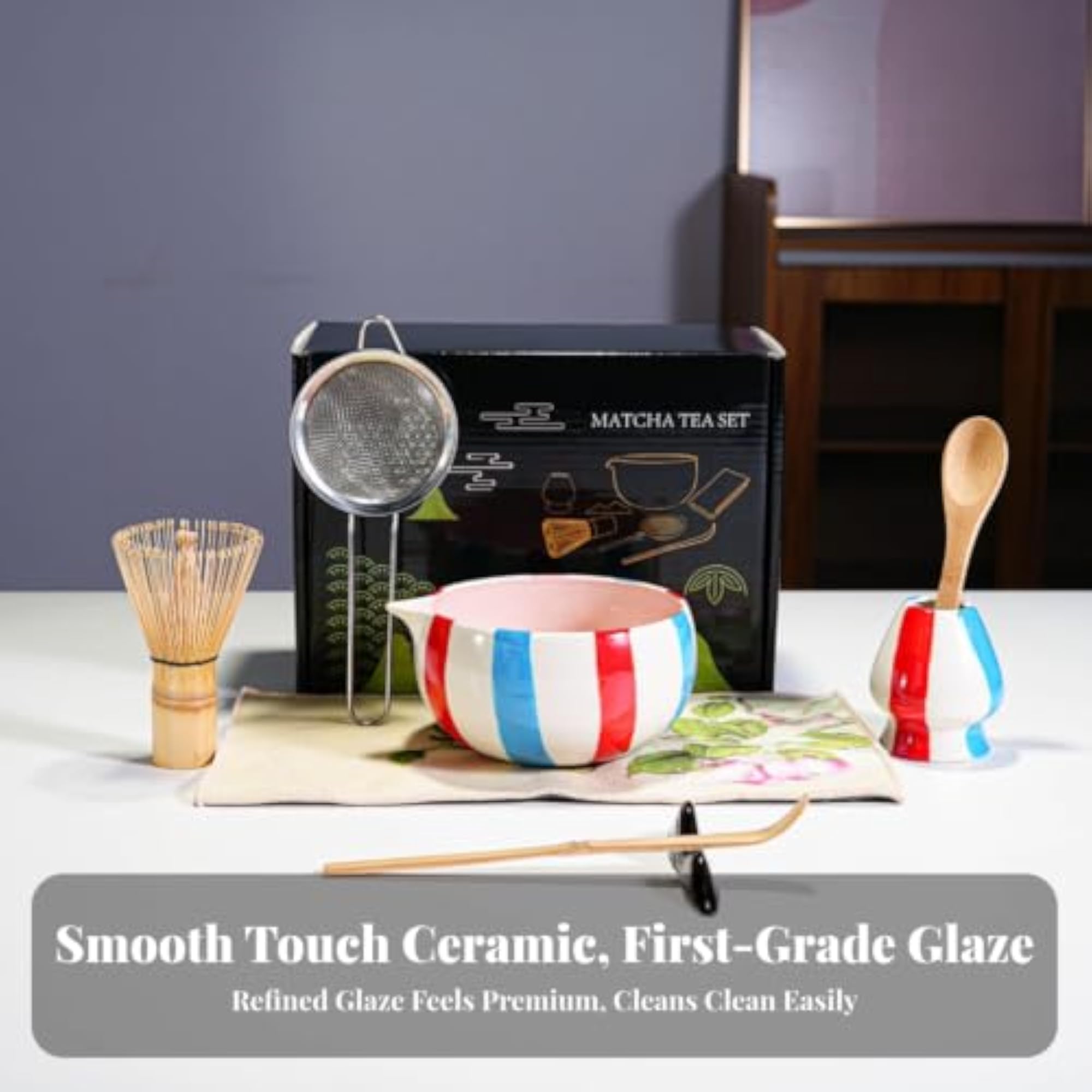 8 Pieces Elegant Matcha Tea Set with Whisk