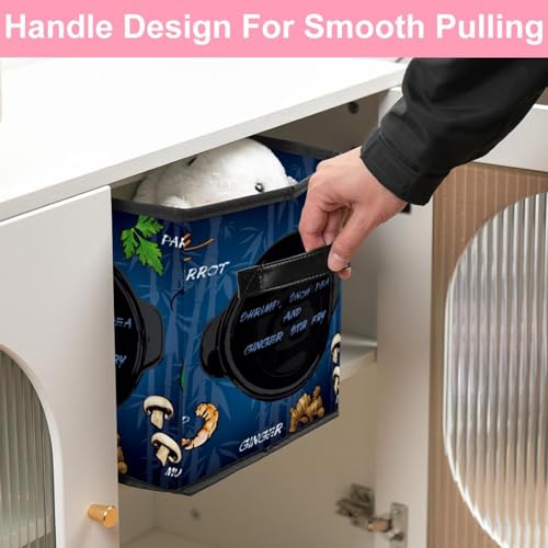 Boîte de rangement en tissu cube pliable avec finitions soignées pour maison ordonnée