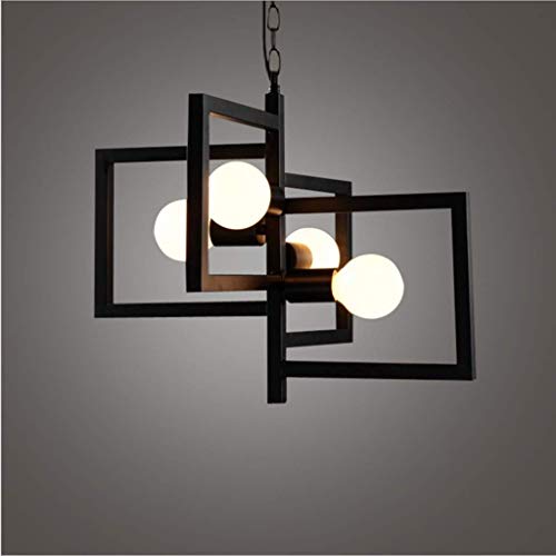 ZEDARO Lingkai Lámpara de Isla de Cocina Moderna Lámpara Colgante de 4 Luces Lámpara de Techo Lámpara de Techo Industrial Negro Mate con Acabado de latón Envejecido, Negro Mate con Acabado de latón