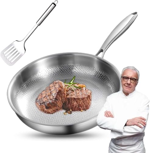 Dujuanus Padella Pro in titanio martellato con coperchio, Titanium Hammered