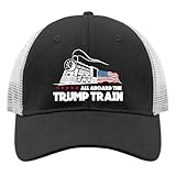 All Aboard The Trump Train Hat America Hat AllBlack Mens Hat Gifts for Men Outdoor Caps