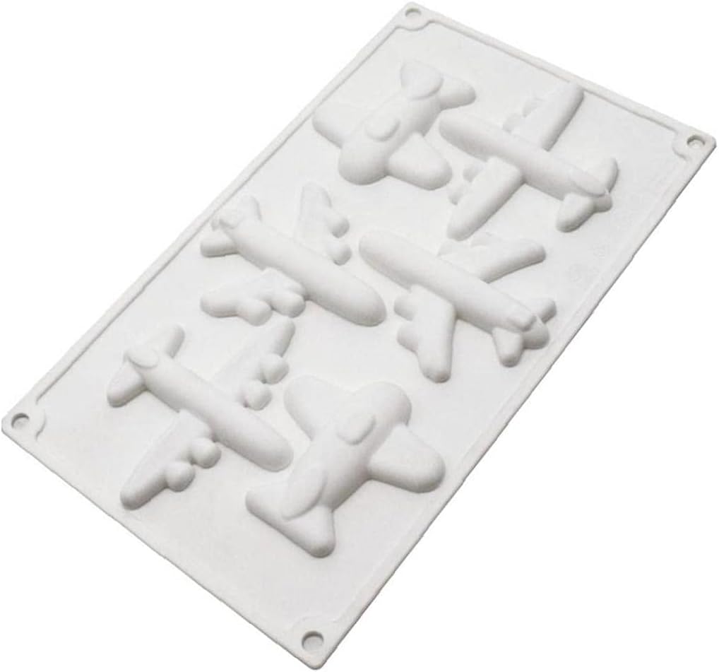 Ruluti 1pc 6 Cavity Silicone Mold Airplane Shape Chocolate Mould 3d Mousse Cake Dessert Molds Diy Baking Tools