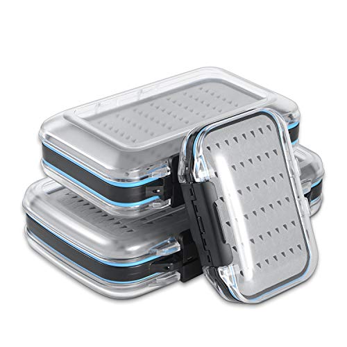 Image of Magreel Fly Fishing Box Two-Sided Waterproof Lightweight Fly Box Easy Grip Transparent Lid Fly Fishing Lures Box Multiple Sizes