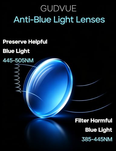 Image of GUDVUE Blue Light Blocking Glasses Men Rectangle Lightweight Gaming Glasses