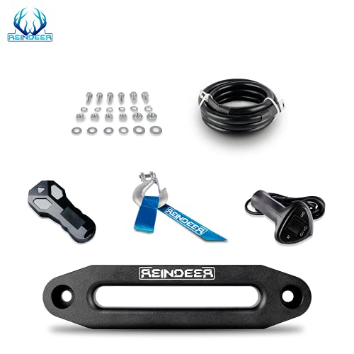 Reindeer New 12V Winch 9500 Lb Load Capacity Electric Winch Synthetic Rope With Hawse Fairlead Waterproof Ip67 With Wireless Remotes thumb #6