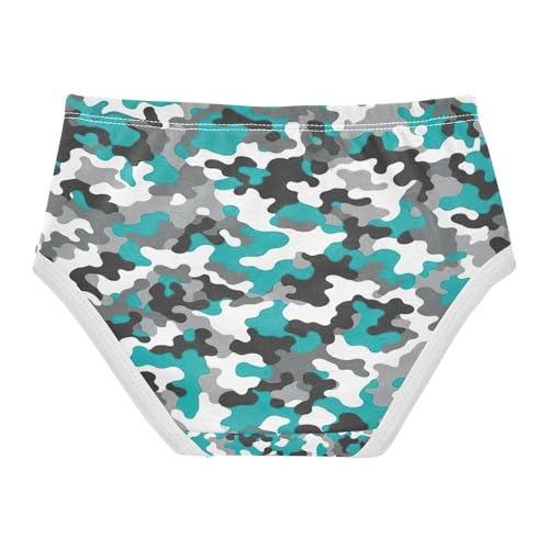 Camouflage Teal Kids Underwear Girls, Toddler Girl Briefs, Cotton Underwear for Girls, 2–8 Years2